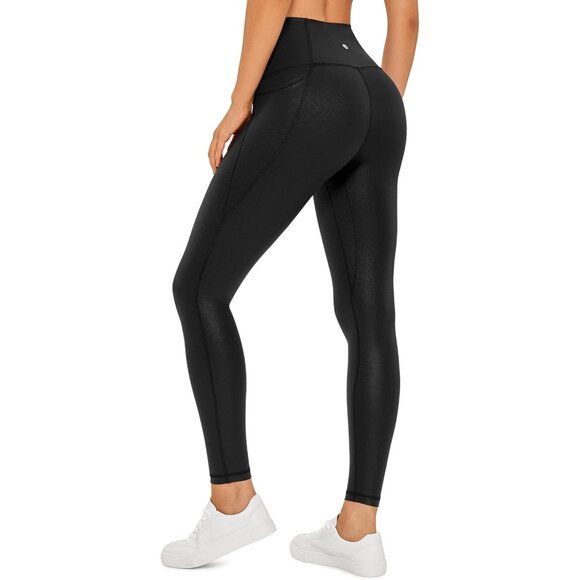 28'' Seamless Waist High-Rise Butterluxe Faux Leather Leggings for Daily Wear - Picture 2 of 5